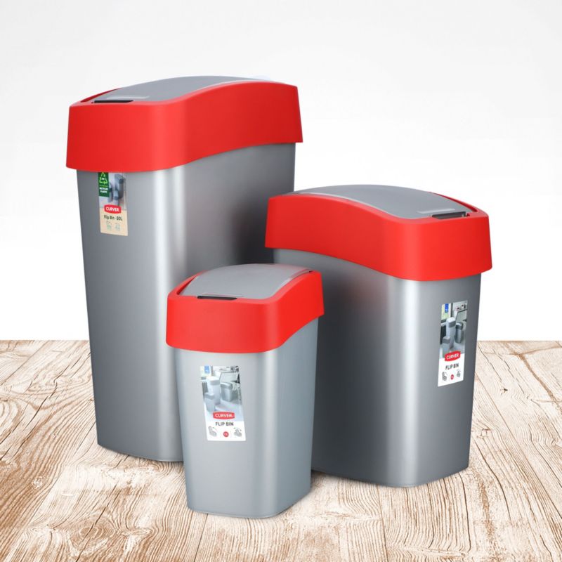 Curver Flip Bin 50L affaldsspand, rød, 1 stk.