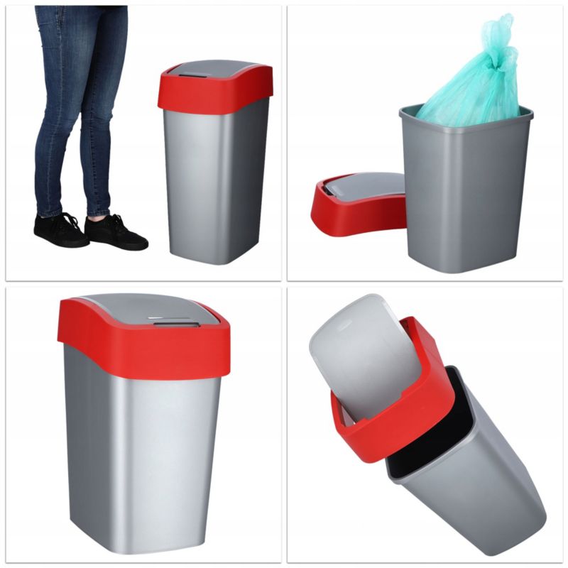 Curver Flip Bin 50L affaldsspand, rød, 1 stk.