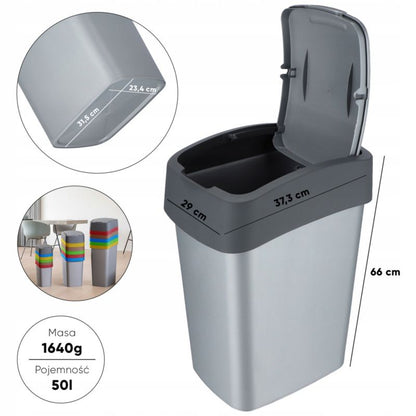 Curver Flip Bin affaldsspand 50L, grafit, 1 stk.
