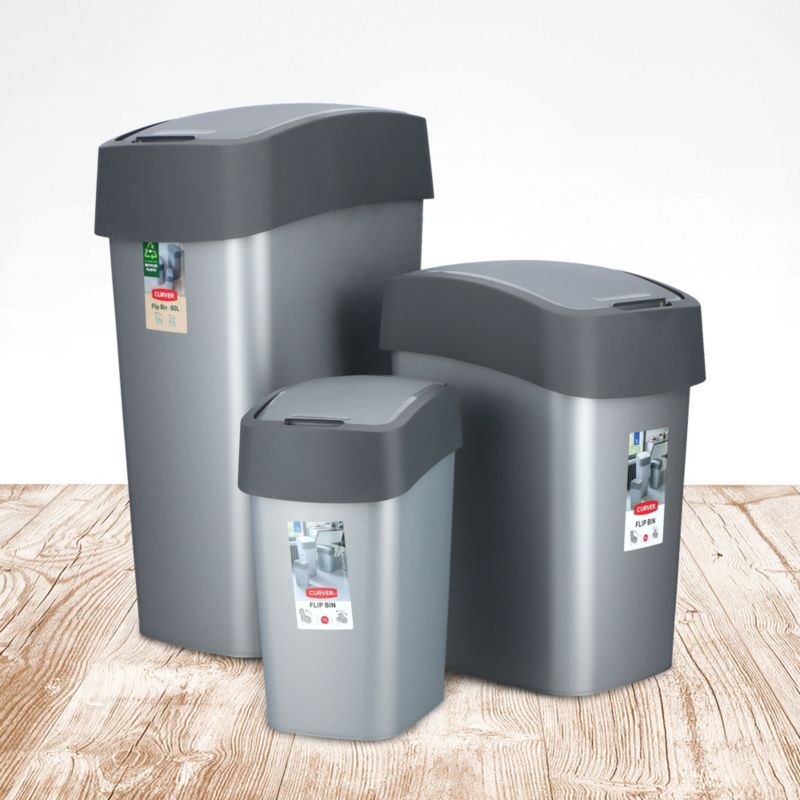 Curver Flip Bin affaldsspand 50L, grafit, 1 stk.