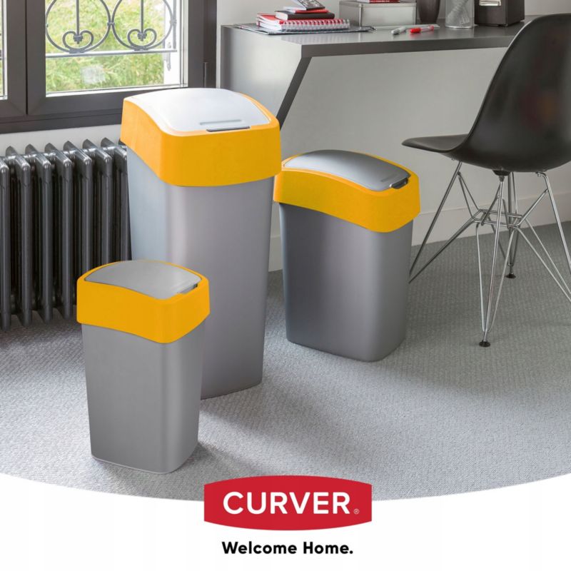 Curver Flip Bin 50L affaldsspand, gul