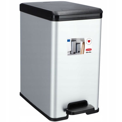 Curver Slim Bin 25L affaldsspand, sølv
