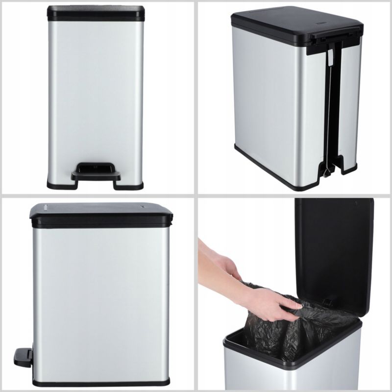 Curver Slim Bin 25L affaldsspand, sølv