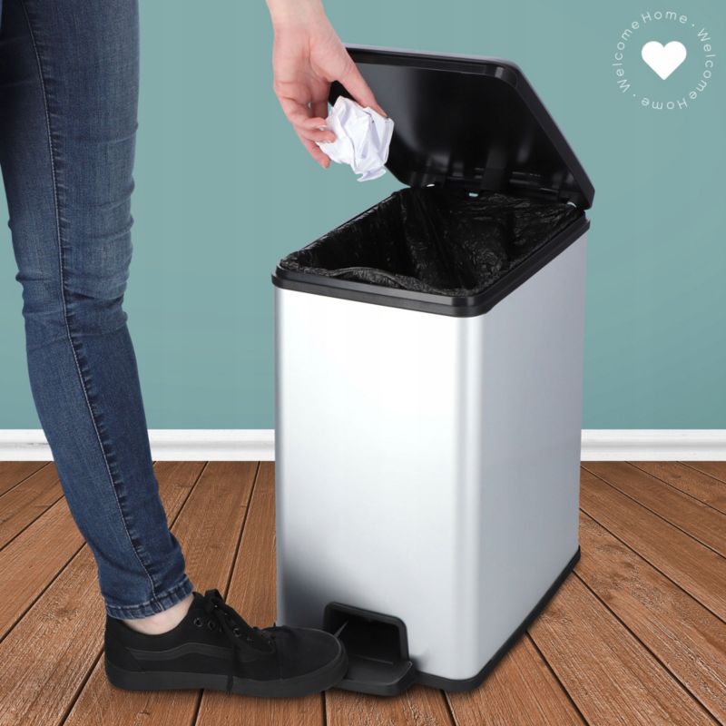 Curver Slim Bin 25L affaldsspand, sølv