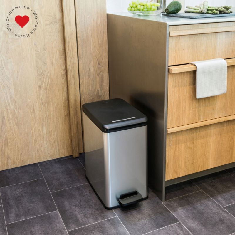 Curver Slim Bin 25L affaldsspand, sølv