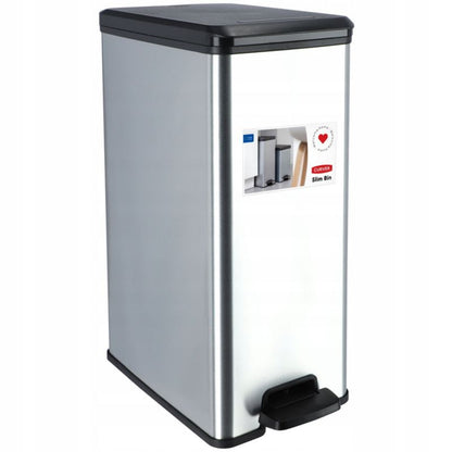 Curver Slim Bin affaldsspand 40L, sølv