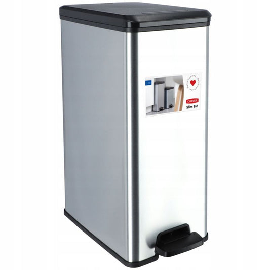 Curver Slim Bin affaldsspand 40L, sølv
