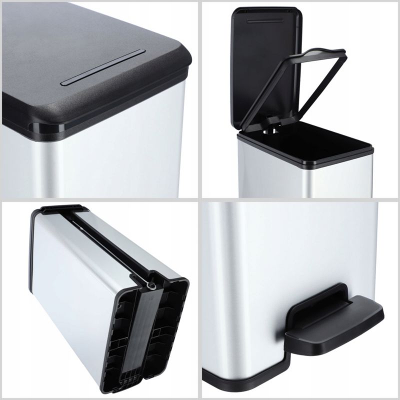 Curver Slim Bin affaldsspand 40L, sølv