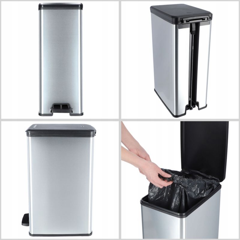 Curver Slim Bin affaldsspand 40L, sølv