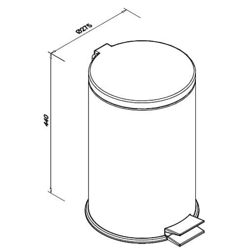 Pedalspand 20 L Sort Mat Rustfrit Stål 44 cm