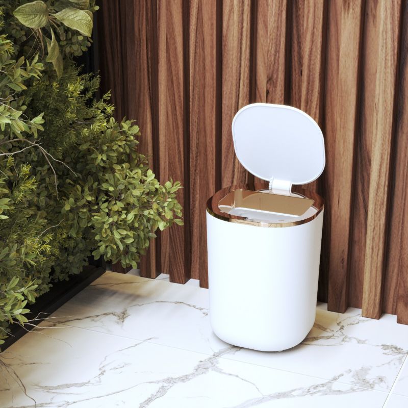 Berøringsfri Affaldsspand med Sensor 12L Hvid/Rosegold | 5905036624600