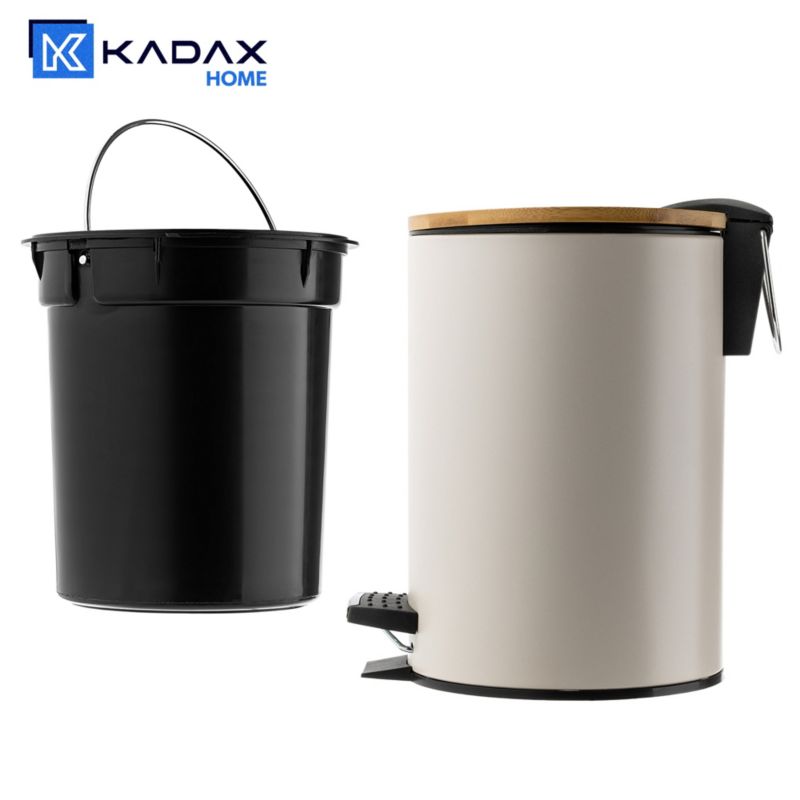 Badeværelsesspand 3 L Beige Metal med Pedal 5903699472187