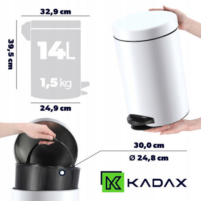 Pedalspand 14 L Hvid Metal