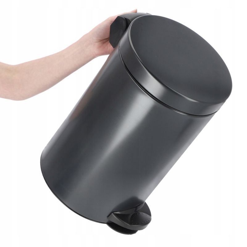 Pedalspand 14 L Sort Stål 27 x 29,5 x 41 cm