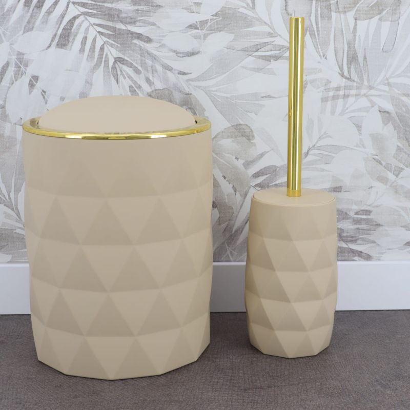 Badeværelsesspand 6 L Beige Plastik 19 x 19 x 24 cm