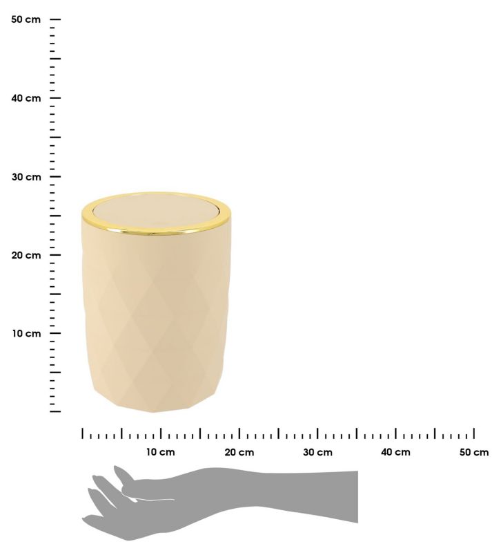 Badeværelsesspand 6 L Beige Plastik 19 x 19 x 24 cm