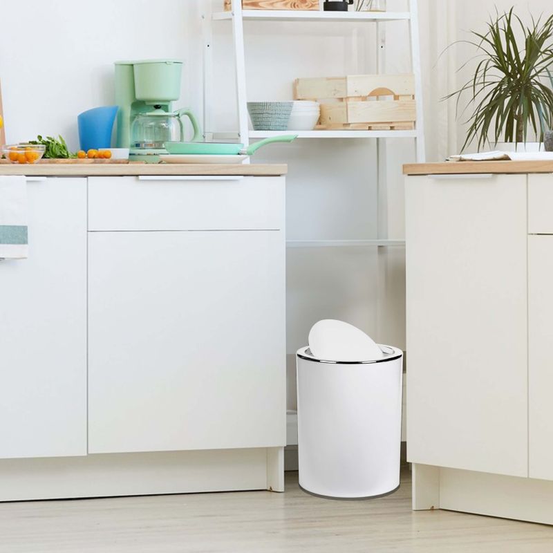 Affaldsspand 5 L Hvid med Vippelåg Rund 5905923650637