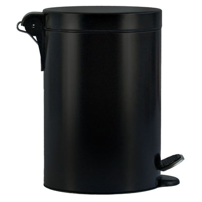 Pedalspand Sort 3 L Rustfrit Stål Rund 17 cm