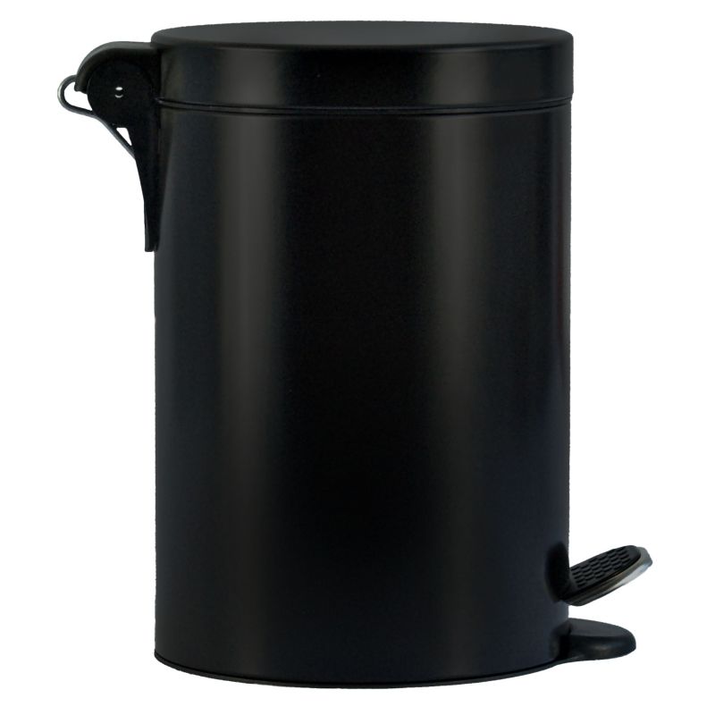 Pedalspand Sort 3 L Rustfrit Stål Rund 17 cm