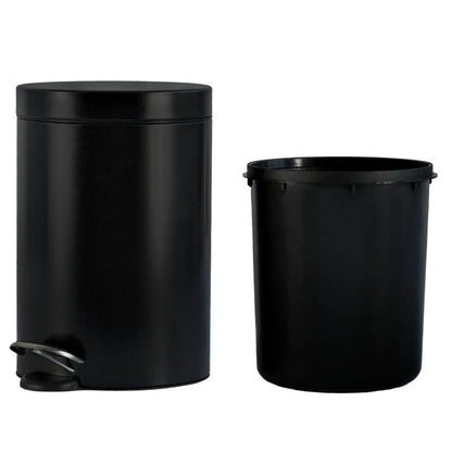Pedalspand Sort 3 L Rustfrit Stål Rund 17 cm