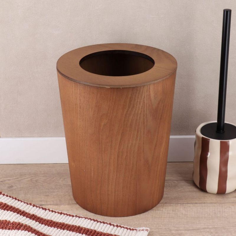 Badeværelsesspand 9 L Brun Egetræseffekt 28x22,5x22,5 cm 6553160