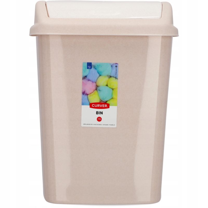 Curver Dominik vippeaffaldsspand 10L, beige, 1 stk.