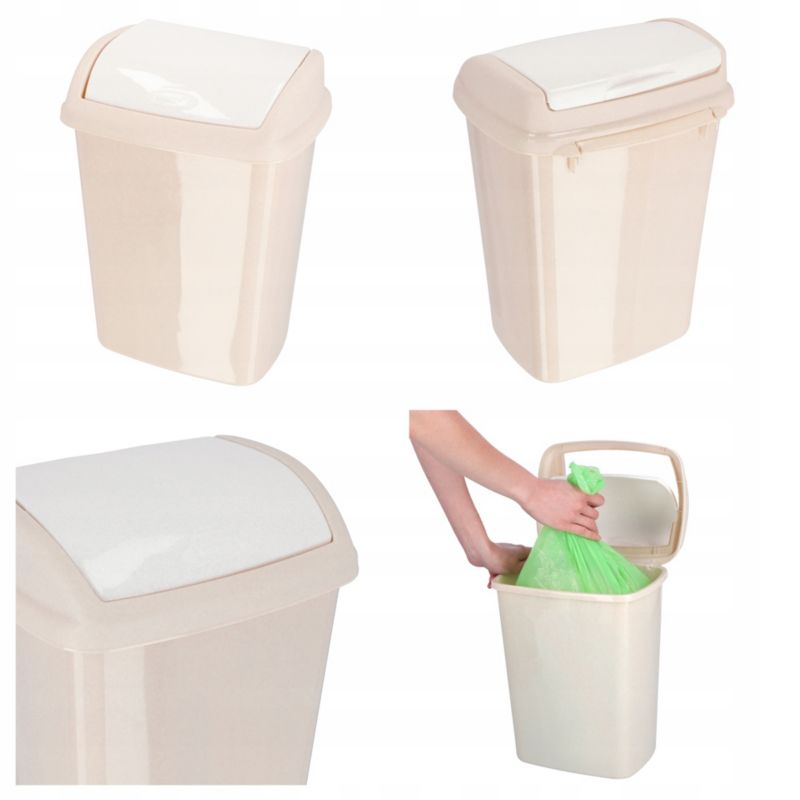 Curver Dominik vippeaffaldsspand 10L, beige, 1 stk.