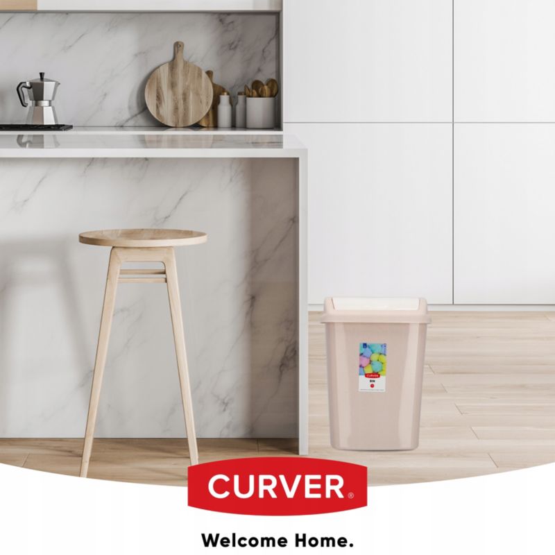 Curver Dominik vippeaffaldsspand 10L, beige, 1 stk.