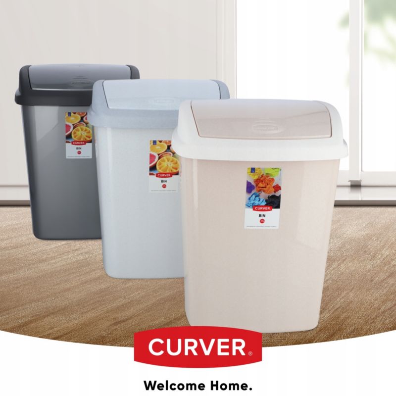 Curver Dominik vippeaffaldsspand 10L, beige, 1 stk.