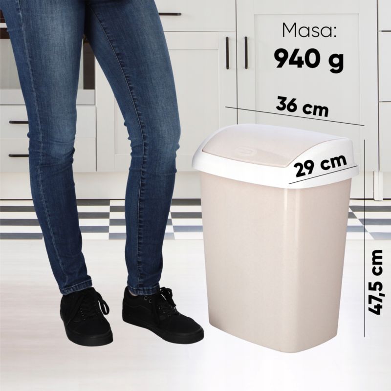 Curver Dominik vippeaffaldsspand 25L, beige