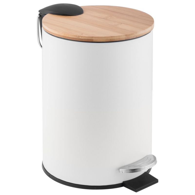 Badeværelsesspand 3 L Hvid Bambus Soft Close Pedal