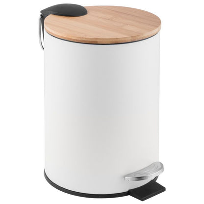 Badeværelsesspand 3 L Hvid Bambus Soft Close Pedal