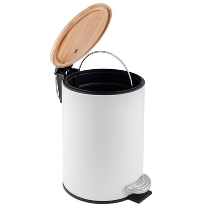 Badeværelsesspand 3 L Hvid Bambus Soft Close Pedal