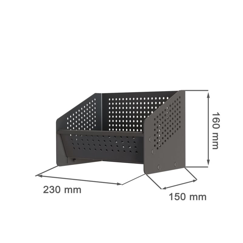 Pelletkurv 23x16x15 cm Sort Stål