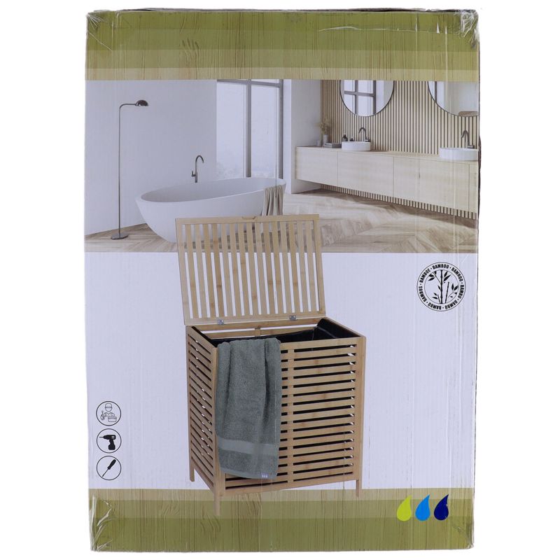 Bambusvasketøjskurv Naturis Beige 60 cm 1 stk.