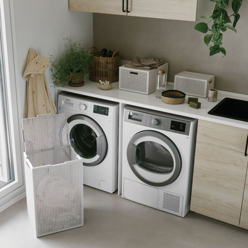 Vasketøjskurv Kaya 60 L Krem 58,5x38x29 cm