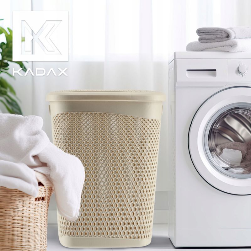 Vasketøjskurv 55 L Beige 44 x 36,5 x 55,5 cm | 5903699491935