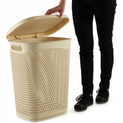 Vasketøjskurv 55 L Beige 44 x 36,5 x 55,5 cm | 5903699491935
