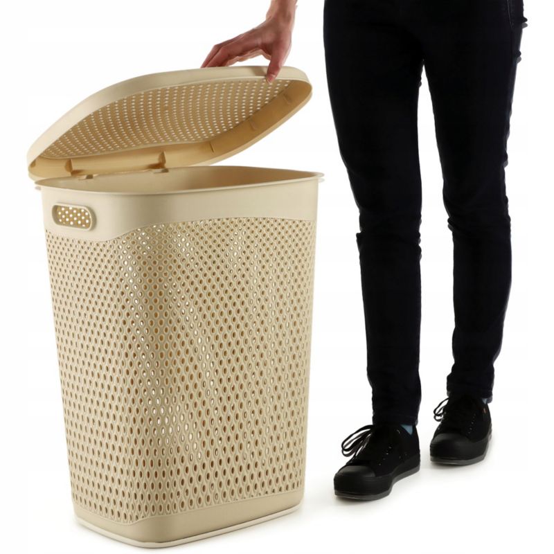 Vasketøjskurv 55 L Beige 44 x 36,5 x 55,5 cm | 5903699491935