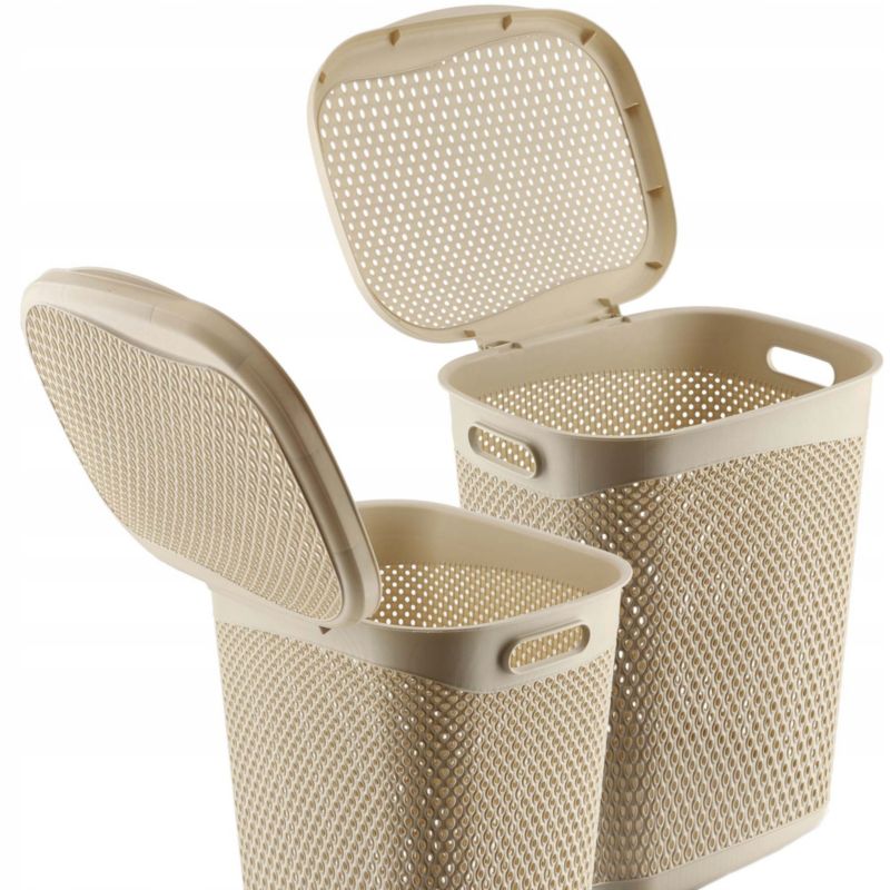 Vasketøjskurv 55 L Beige 44 x 36,5 x 55,5 cm | 5903699491935