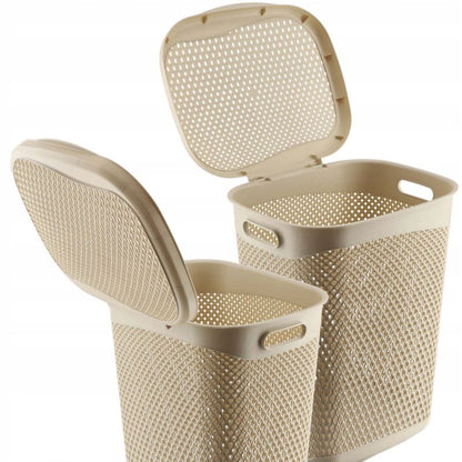 Vasketøjskurv 55 L Beige 44 x 36,5 x 55,5 cm | 5903699491935
