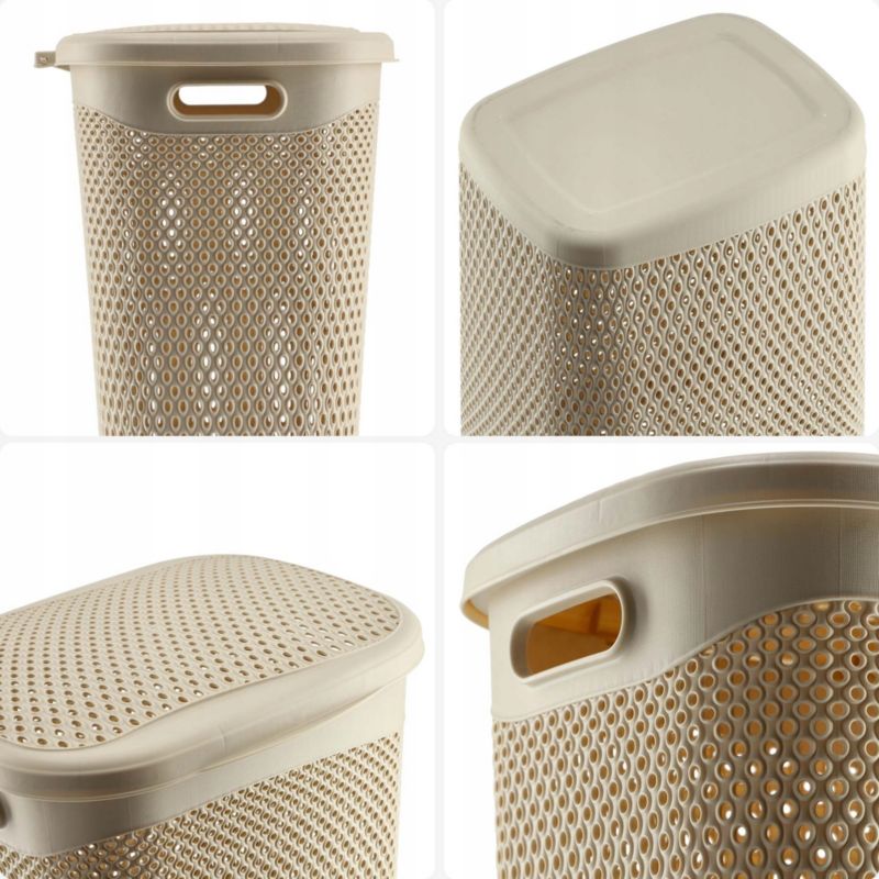 Vasketøjskurv 55 L Beige 44 x 36,5 x 55,5 cm | 5903699491935