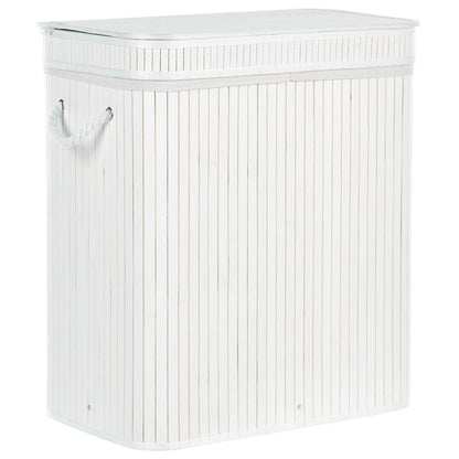 Bambus Vasketøjskurv Hvid 100 L 52x34x60 cm