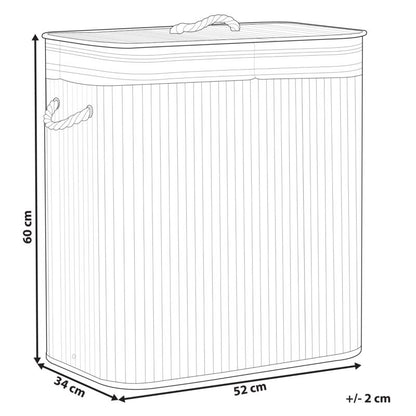 Bambus Vasketøjskurv Hvid 100 L 52x34x60 cm