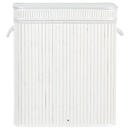 Bambus Vasketøjskurv Hvid 100 L 52x34x60 cm