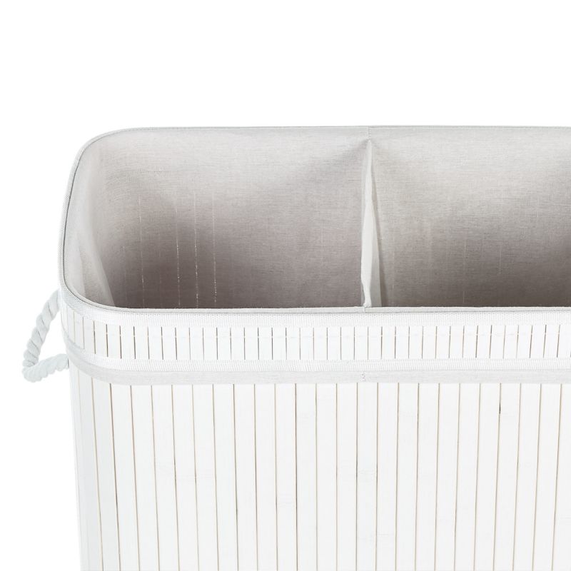 Bambus Vasketøjskurv Hvid 100 L 52x34x60 cm