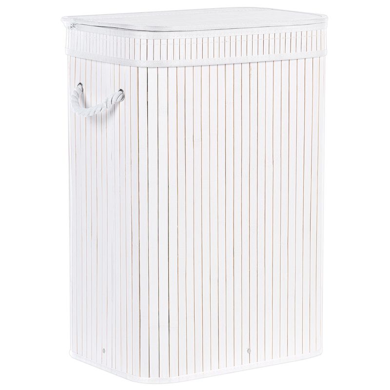 Vasketøjskurv Bambus Hvid 72 L 40 cm
