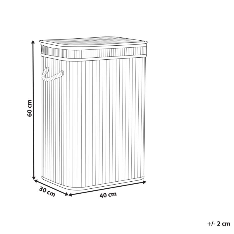 Vasketøjskurv Bambus Hvid 72 L 40 cm