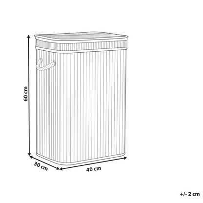 Vasketøjskurv Bambus Hvid 72 L 40 cm