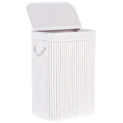 Vasketøjskurv Bambus Hvid 72 L 40 cm